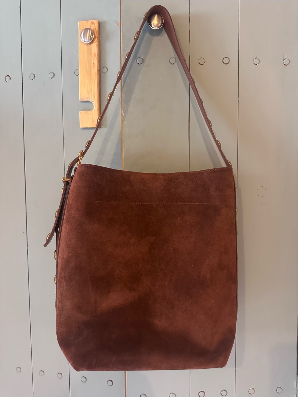 Madewell The Essential Bucket Tote Studded Suede NWT